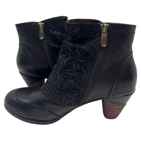 L'Artiste by Spring Step Women's Belgard Black Leather Ankle Bootie Size 39 - Picture 3 of 11